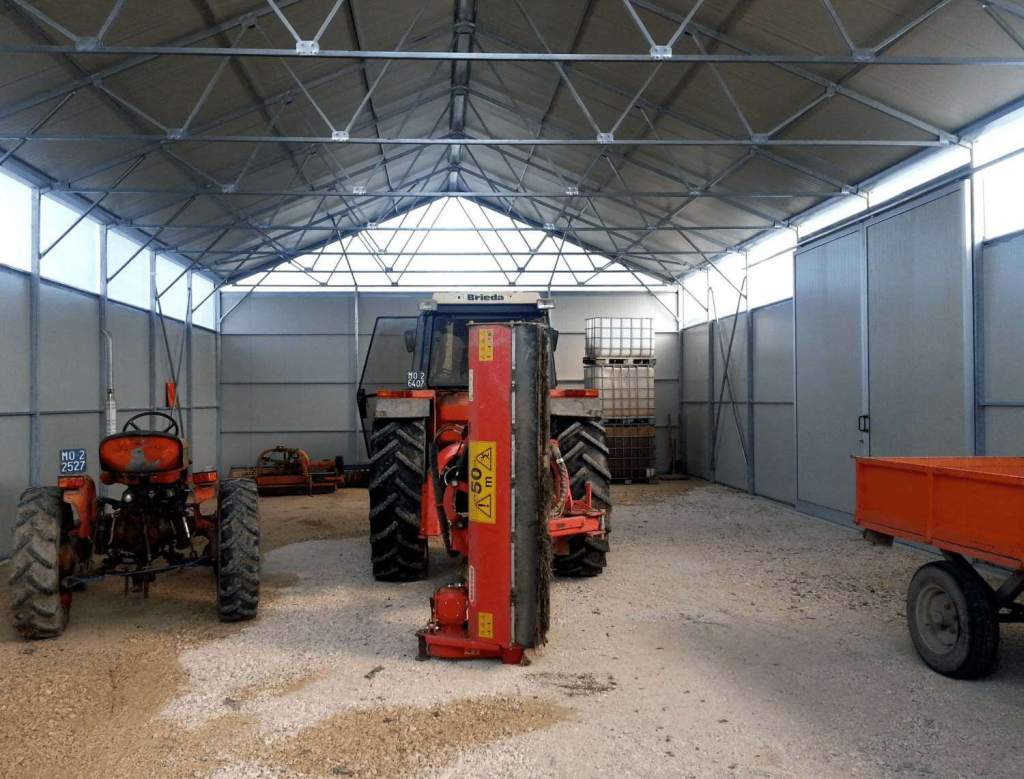 Inside of stainless steel and polycarbonate warehouse