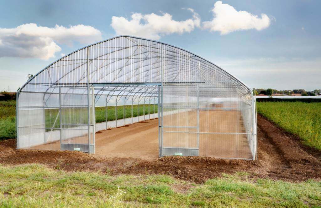 Easyart greenhouse structure showing simple modular setup outdoors